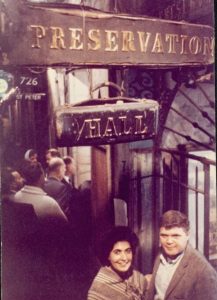 Allan and Sandra Jaffe outside Preservation Hall in New Orleans' French Quarter